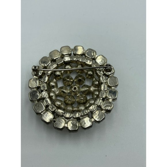Vintage Unsigned High End Rhodium Plated & Rhinest - Picture 2 of 5